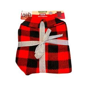 NWT Buffalo Red Black Plaid Pet Knit Dog Pajamas Size XL